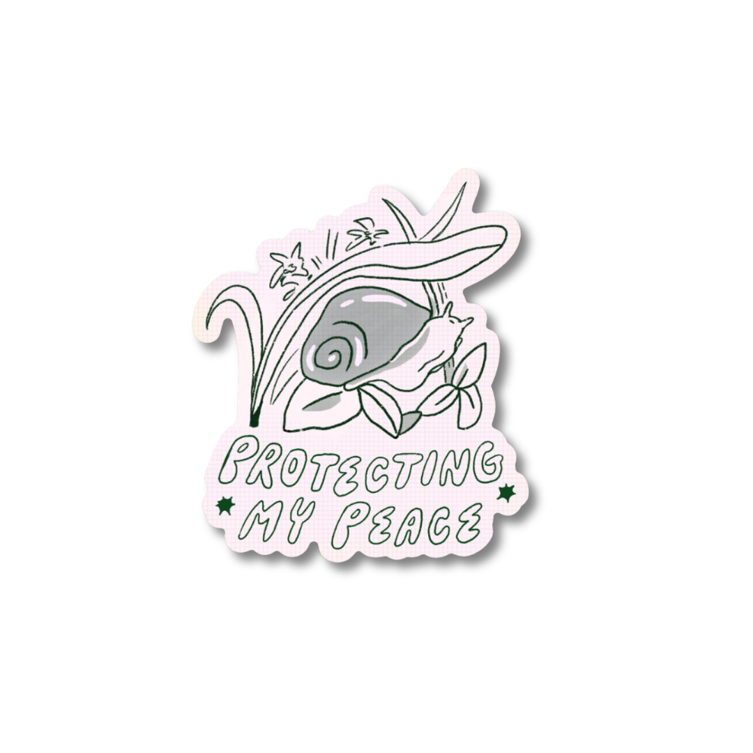 Protecting My Peace Snail Sticker