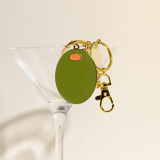 Olive Enamel Keychain & Bag Charm