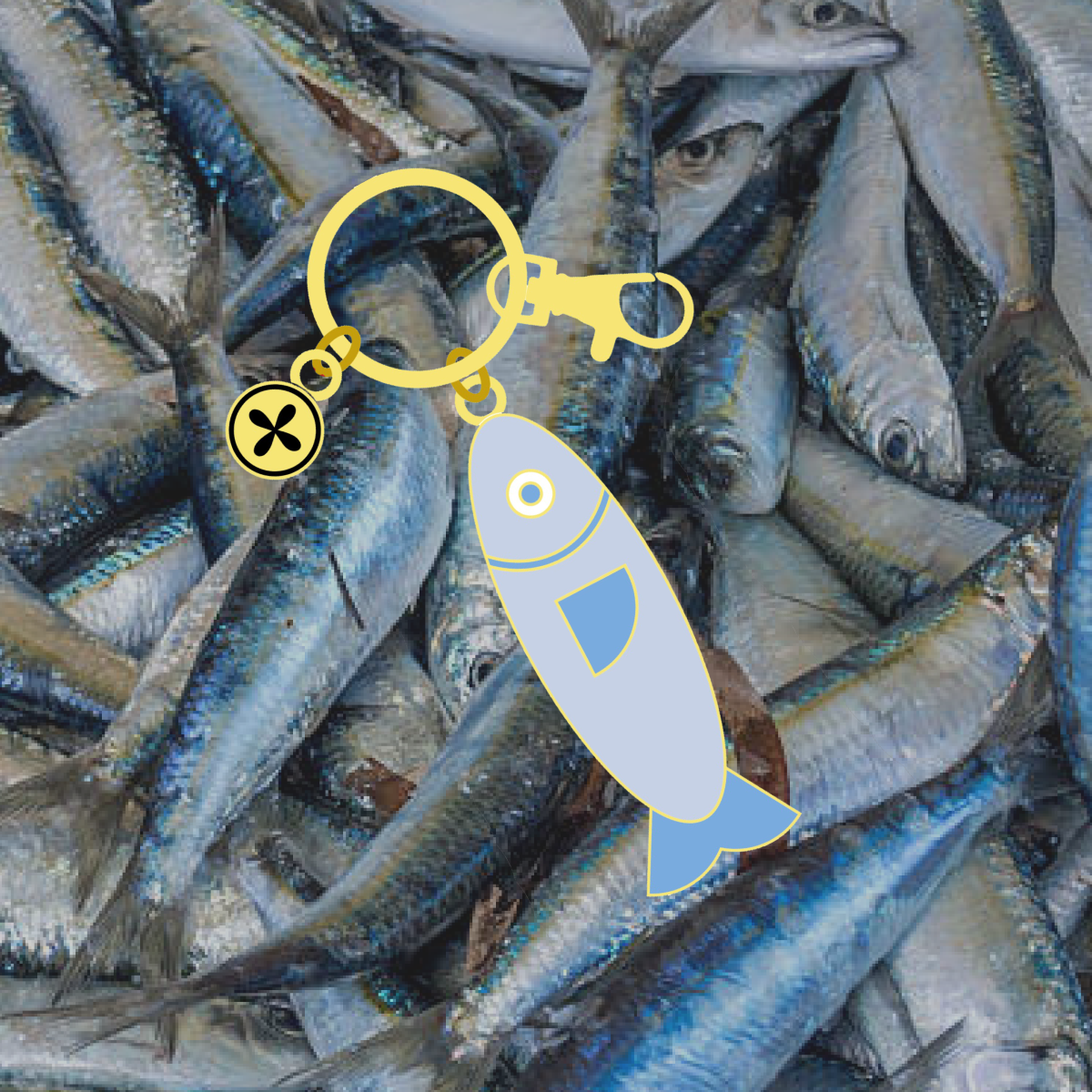 Sardine Enamel Keychain & Bag Charm Preorder