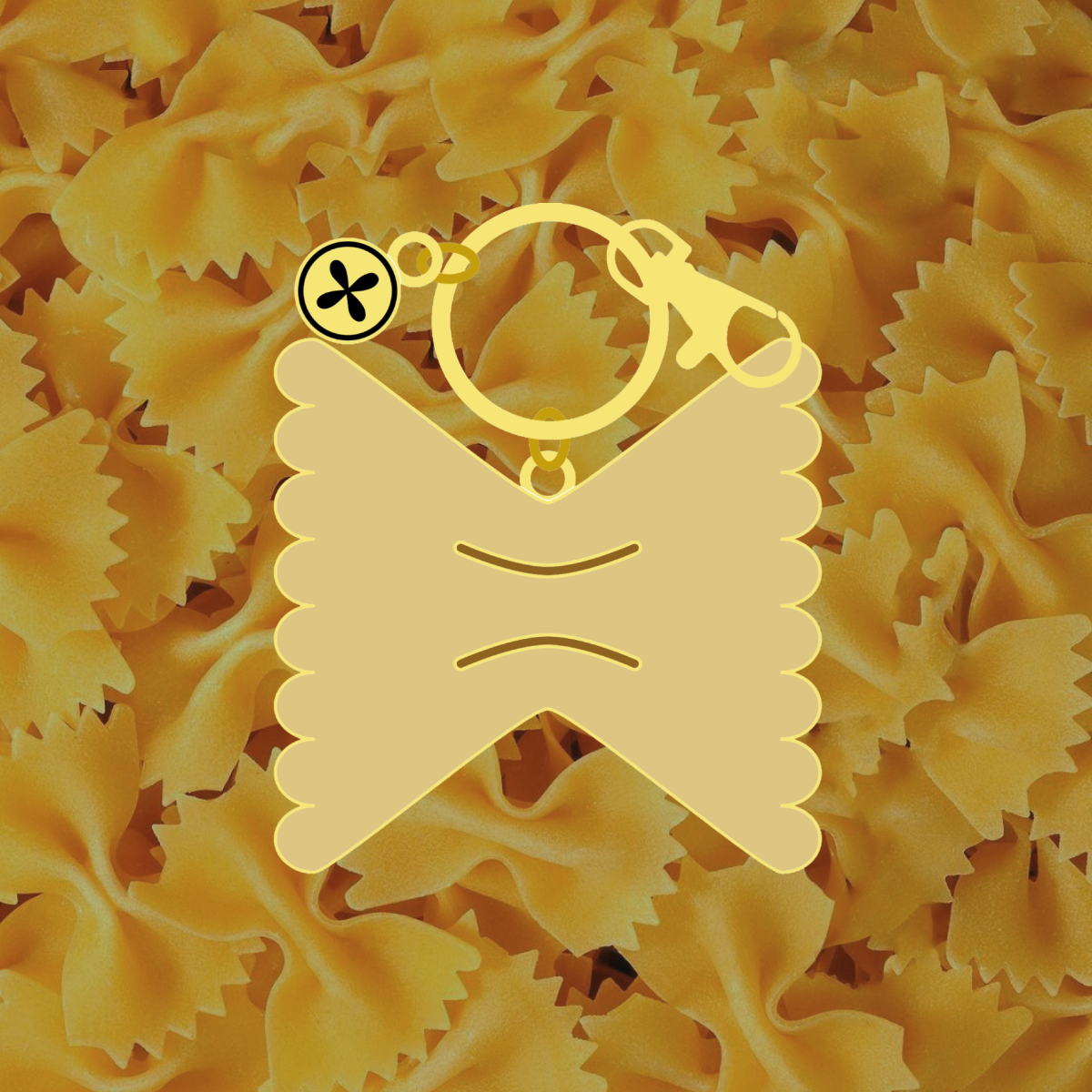 Farfalle Pasta Enamel Keychain & Bag Charm Preorder