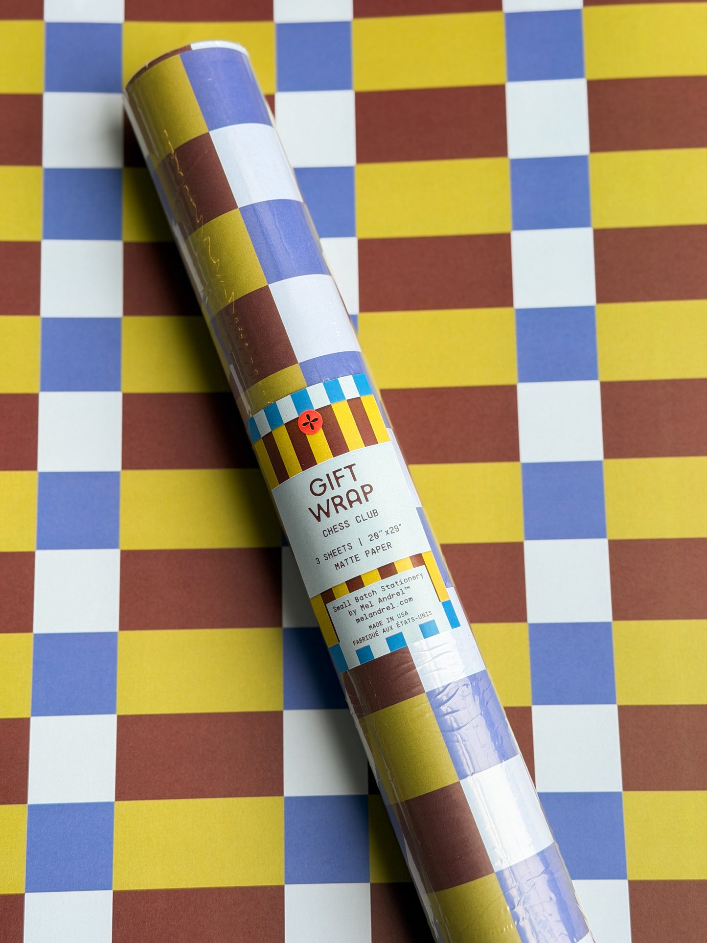 Chess Club Wrapping Paper- Roll of 3 Sheets