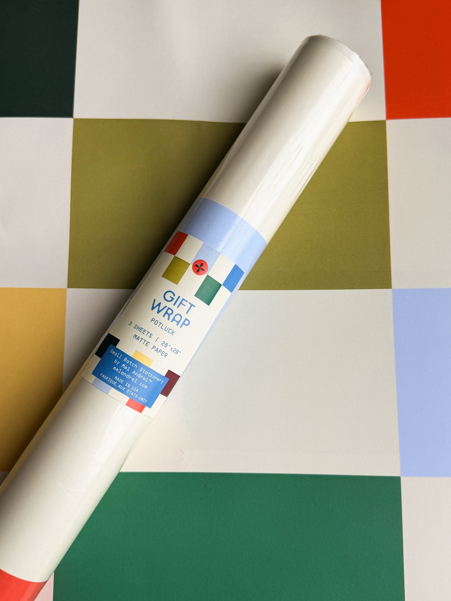 Potluck Wrapping Paper- Roll of 3 Sheets