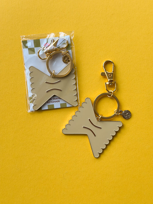 Farfalle Pasta Enamel Keychain & Bag Charm