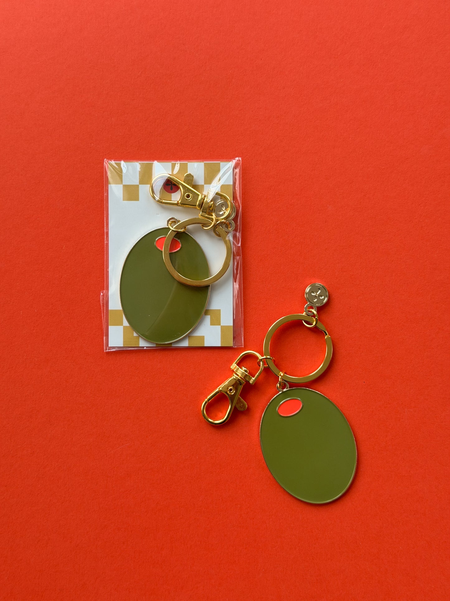 Olive Enamel Keychain & Bag Charm