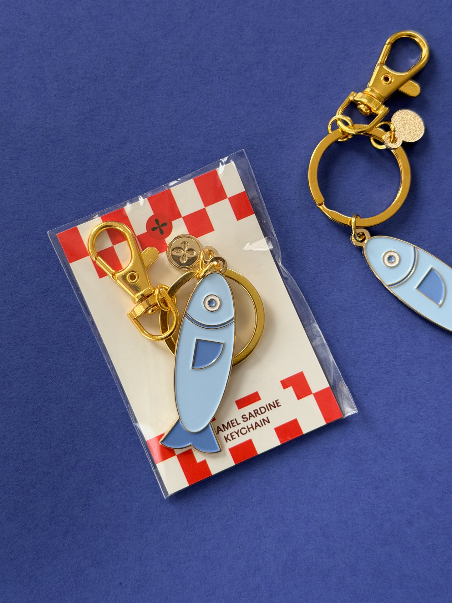 Sardine Enamel Keychain & Bag Charm