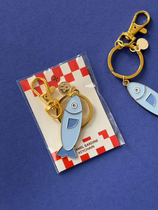 Sardine Enamel Keychain & Bag Charm