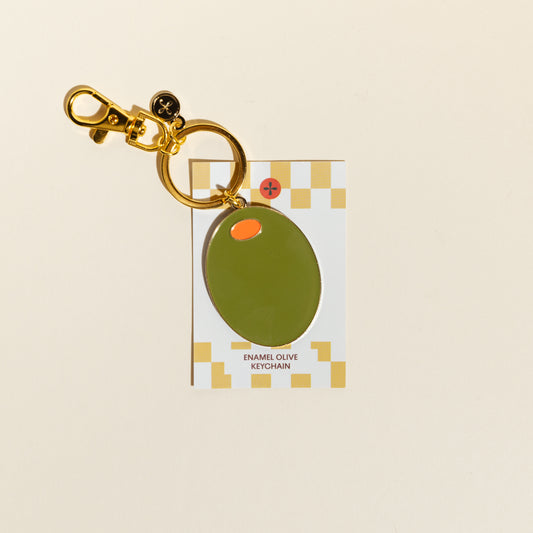 Olive Enamel Keychain & Bag Charm