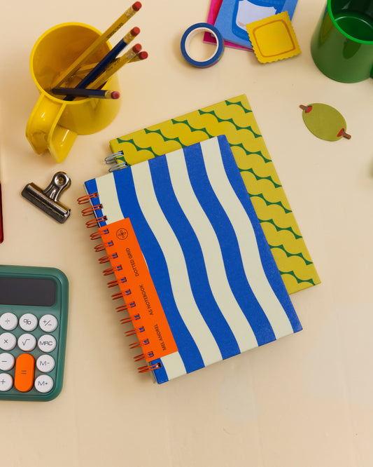 Mediterranean Stripes A5 Dot Grid Notebook