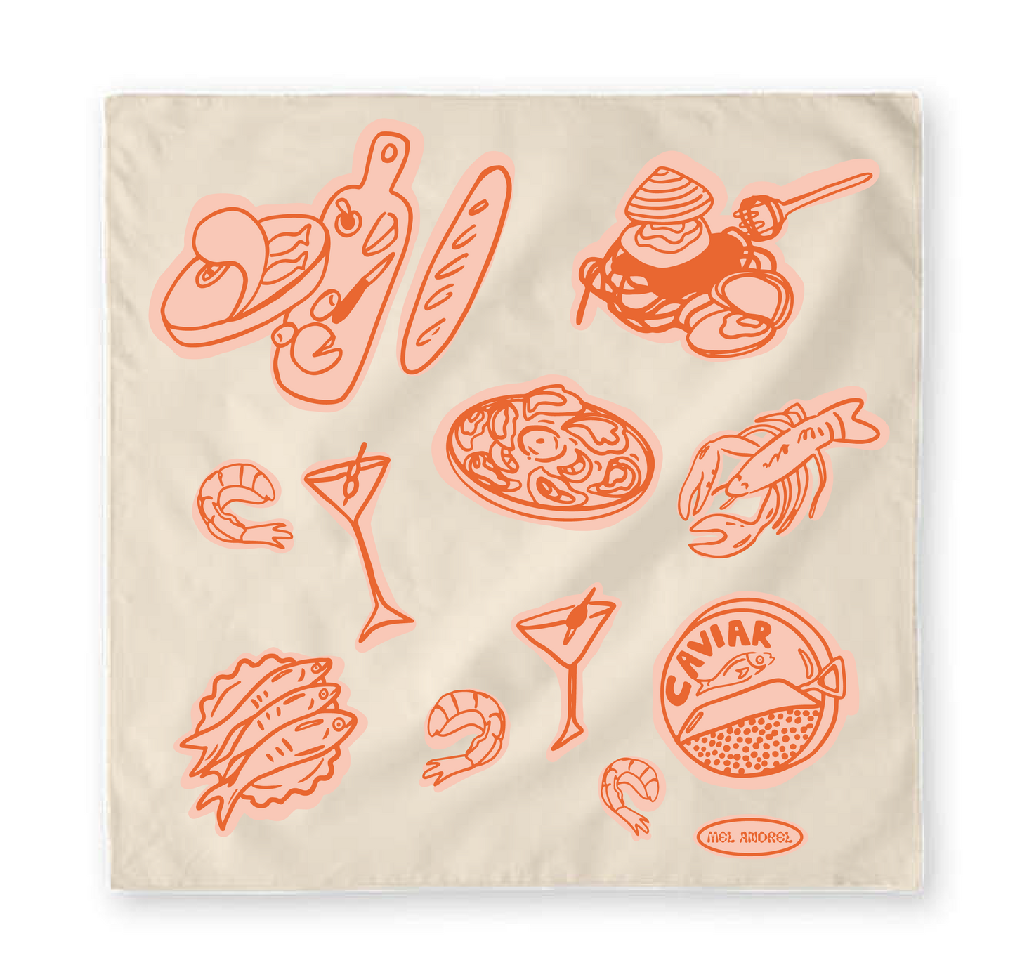 Seven Fishes Tea Towel - Gumdrop